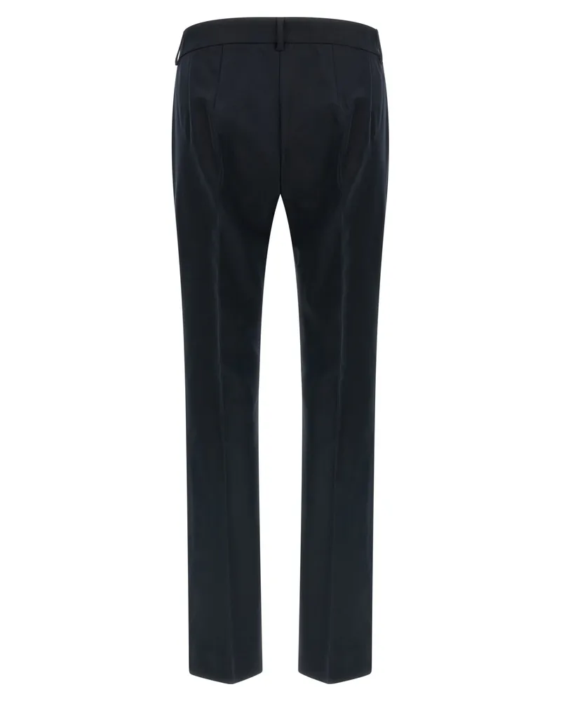 Max Mara Women's Blue Cotton Flared Pants Blue