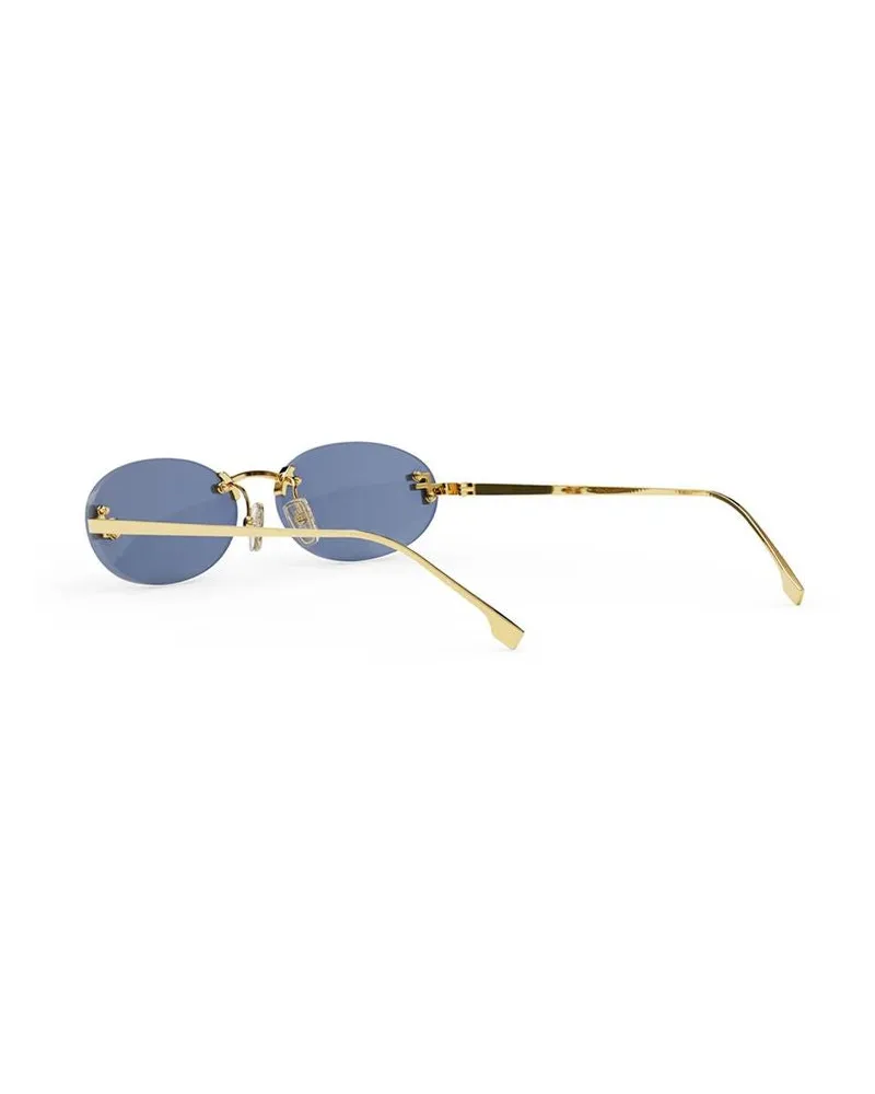Fendi Women's Sunglasses Metallic Metal Gold