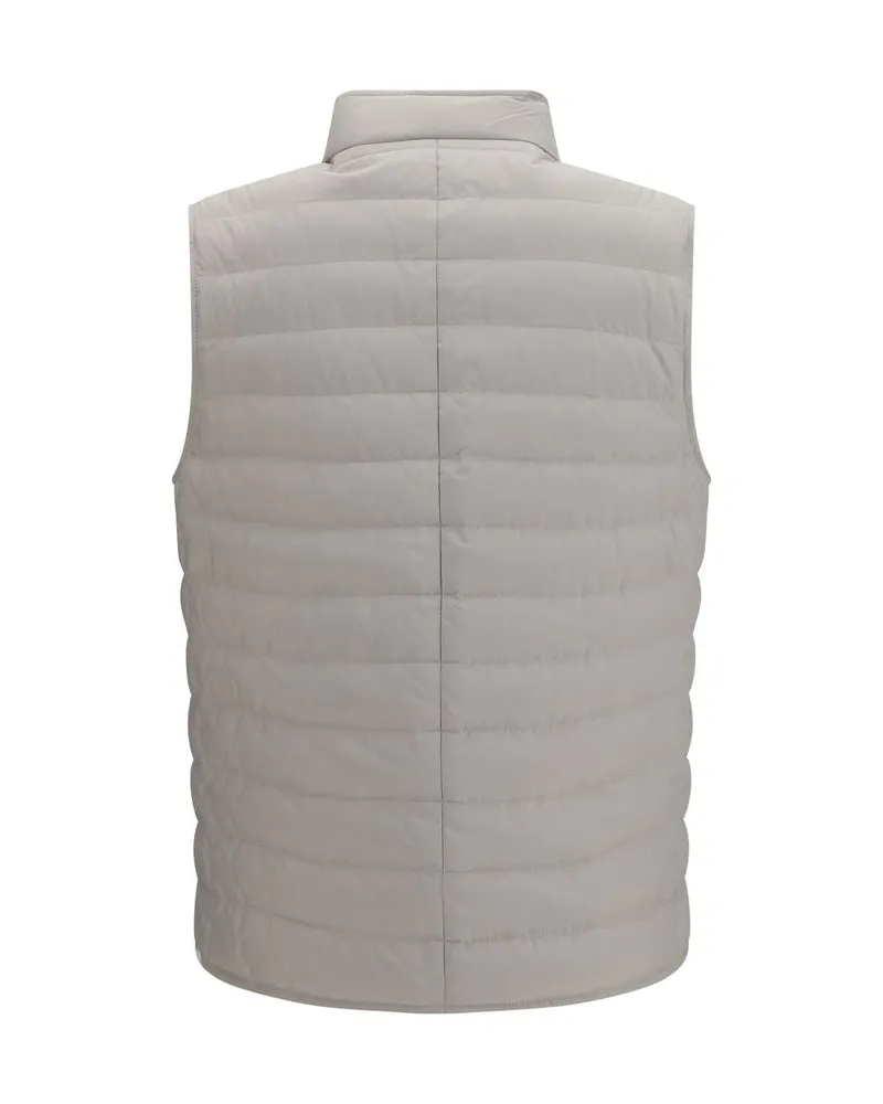 Brunello Cucinelli Men's White Polyester Sleeveless Jacket Clothing White