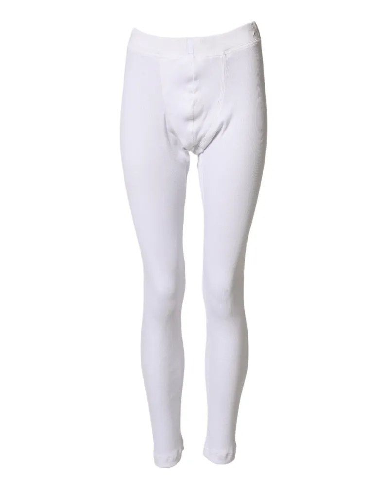 Dolce & Gabbana Men's Cotton Mid-Waist Leggings White White