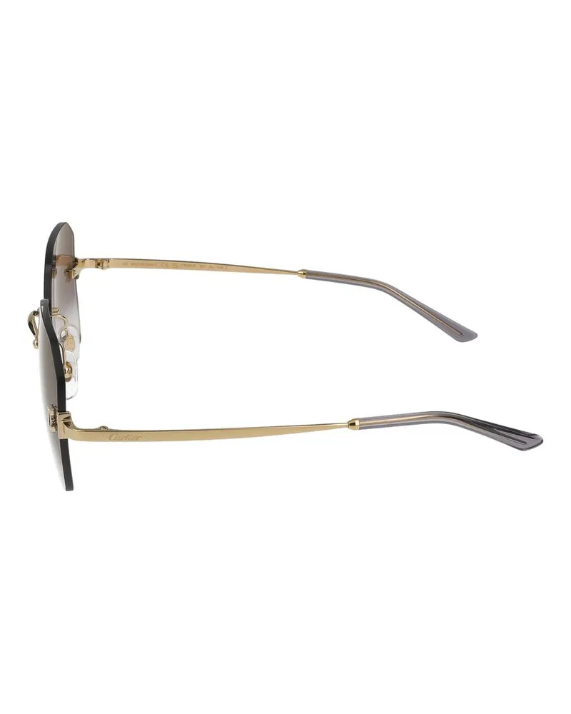 Cartier Women's Sunglasses Ct0591s 001 Gold Grey 19-140 Metal Gold