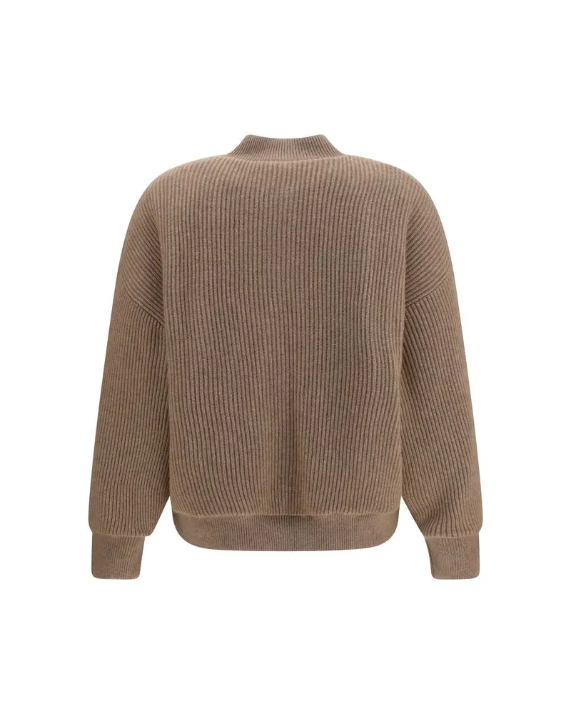Brunello Cucinelli Women's Beige Cashmere Bomber Clothing Beige