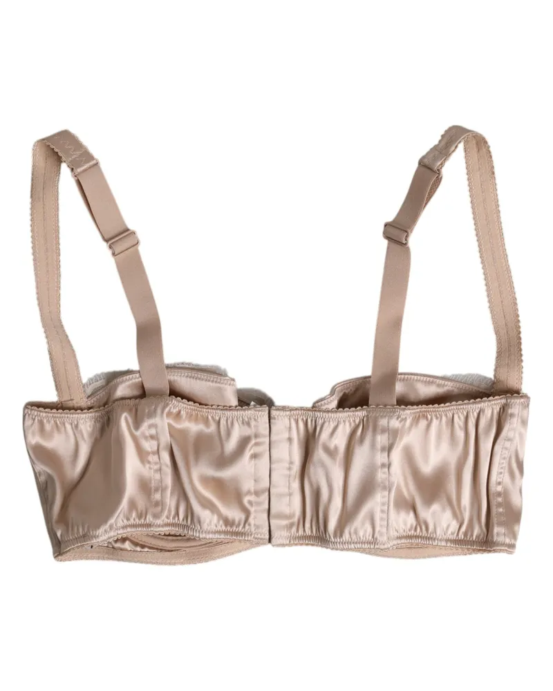 Dolce & Gabbana Silk Underwired Balconette Bra — Beige Beige