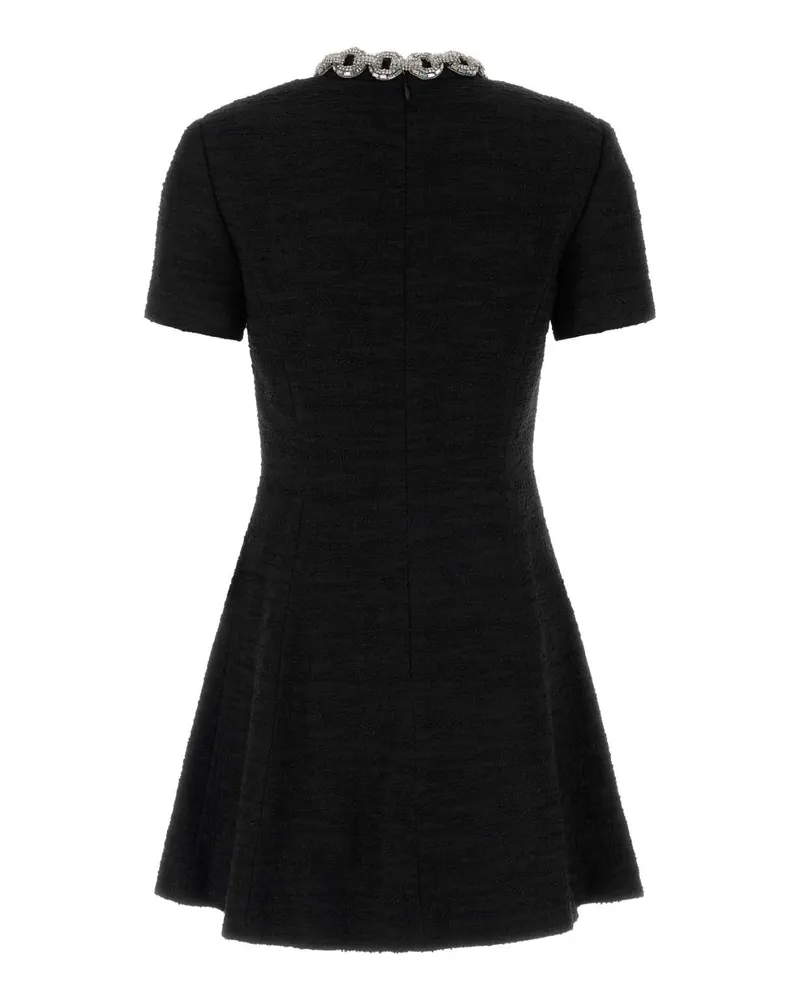 Valentino Garavani Embroidered Boucle Dress — Black Black