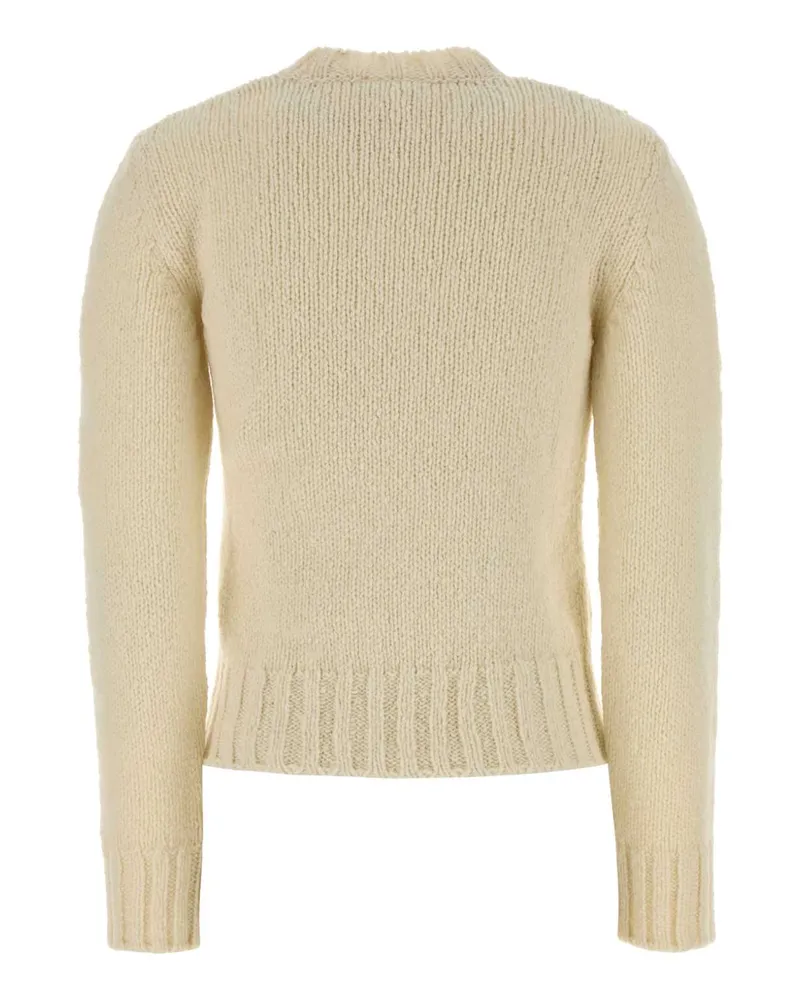 A.P.C. Women's Ivory Wool Court Sweater Blanccasse Laine Vierge Maglieria Beige
