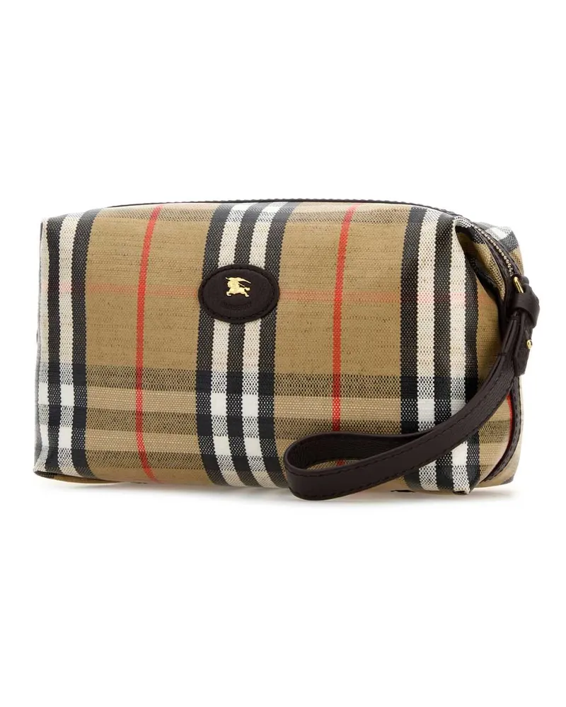 Burberry 8120003 A2021 Sandpeat Cotton Viscose Linen Beauty Case Accessory Beige