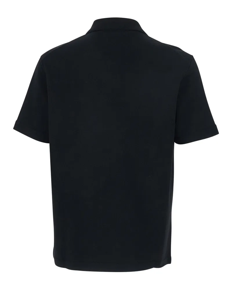 Jil Sander Front-Zip Cotton Polo — Black Black