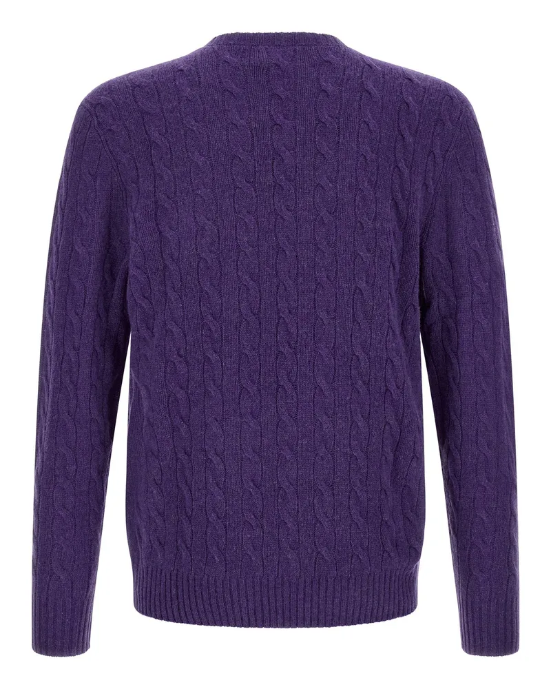 Ralph Lauren Braided Wool and Cashmere Sweater — Purple Purple