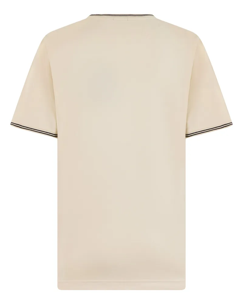 HUGO BOSS Men Short-Sleeved Cotton T-Shirt White Open T-Shirts And Polos Beige