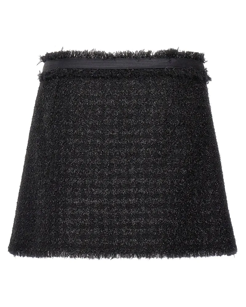 Versace Lurex Wool Blend Skirt — Black Black