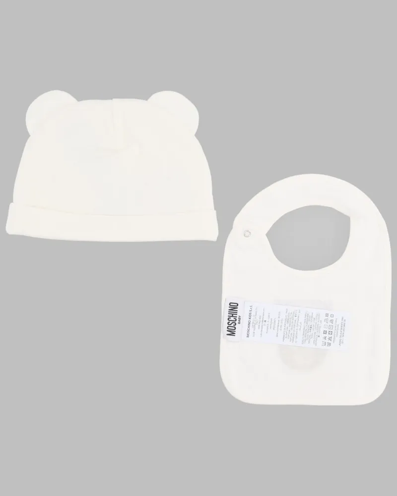 Moschino MUY09NB_LCA4010063 Teddy Logo Beanie — White White