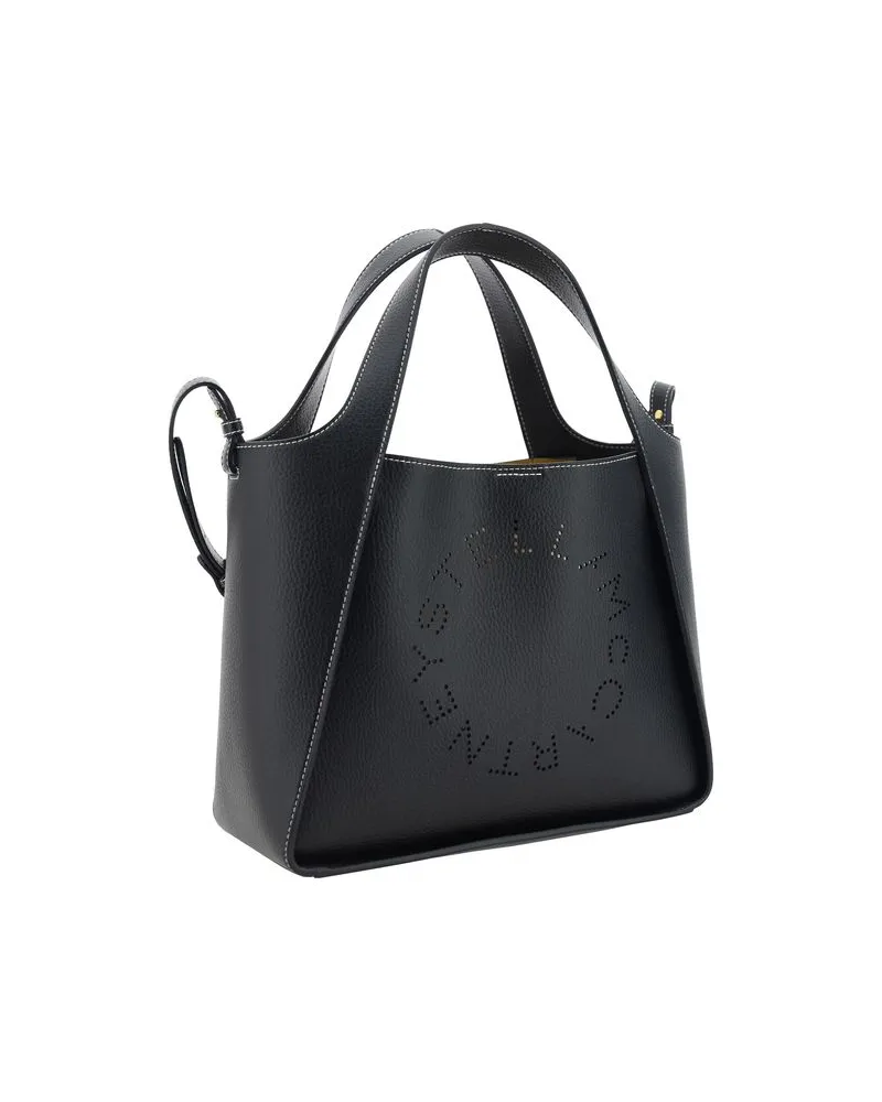 Stella McCartney Women's Perforated Monogram Faux Leather Shoulder Bag Black Polyamide Black
