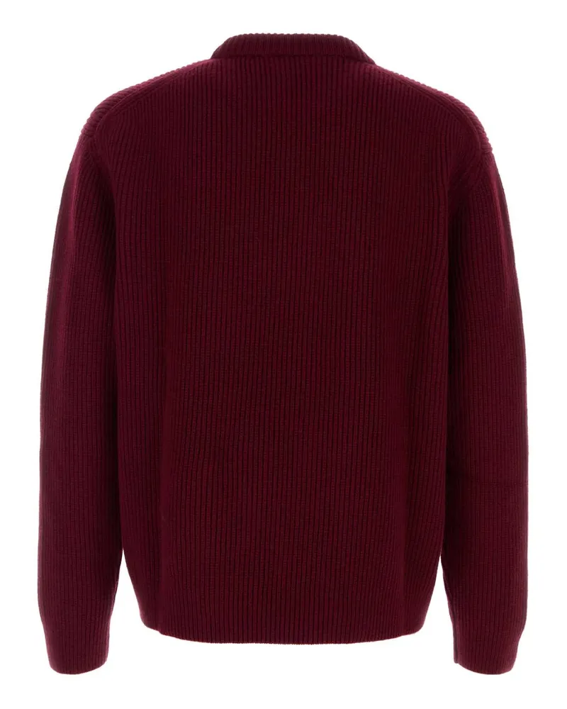 Gucci Men's Burgundy Wool Blend Sweater Rossoancorabrown Maglieria Burgundy
