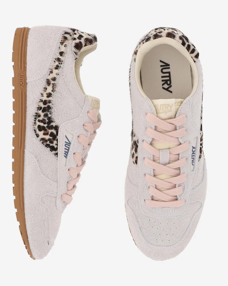 AUTRY Women's Sneakers Windspin Suede Multicolour Cow Leather Trainers Beige