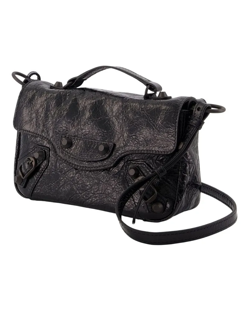 Balenciaga Women's Le City Nano Shopper Bag -  Leather Black Lambskin Totes-Shopping-Bags Black