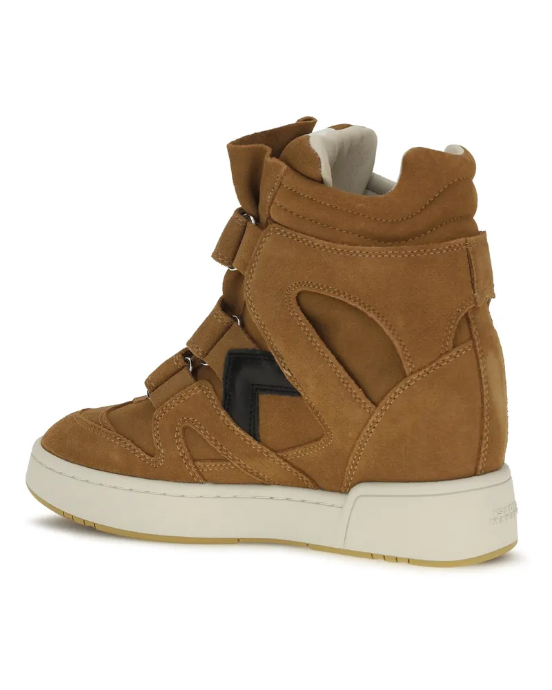 Isabel Marant Women's Leather High-Top Sneakers Cognac-Black Calf (upper) Trainers Cognac/black Brown