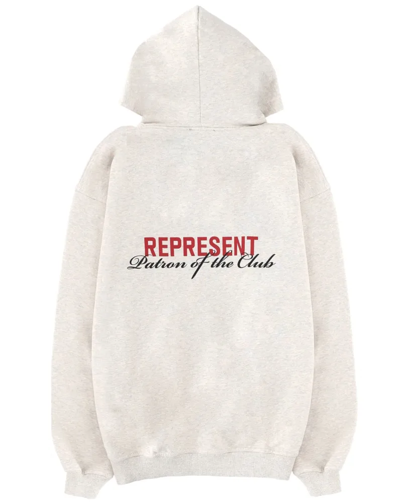 REPRESENT Logo-Embroidered Cotton Sweatshirt — Beige Beige