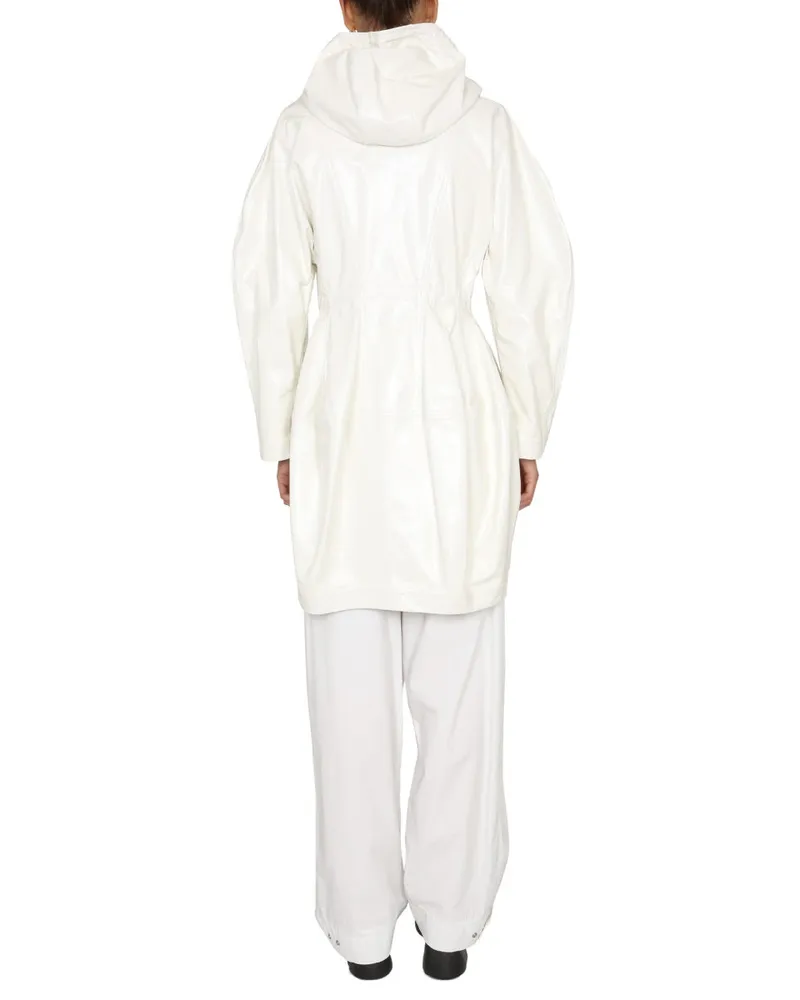 Bottega Veneta Hooded Raincoat — White White