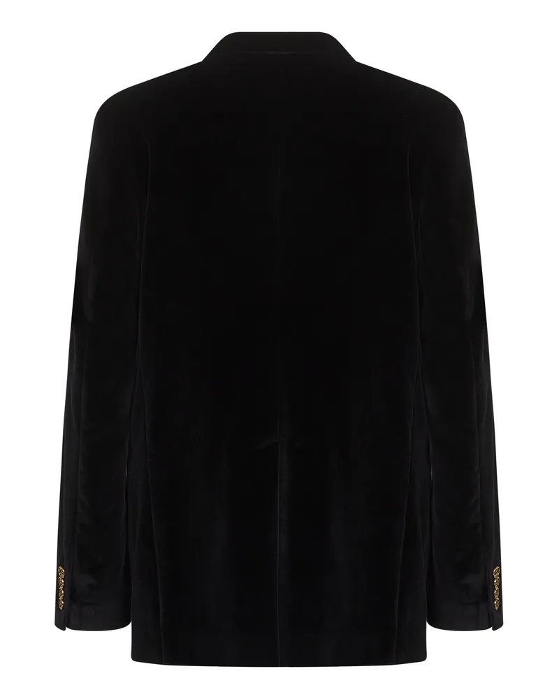 Dolce & Gabbana Men's Black Velvet Sicilia Light Single-Breasted Blazer Cotton Jacket Black