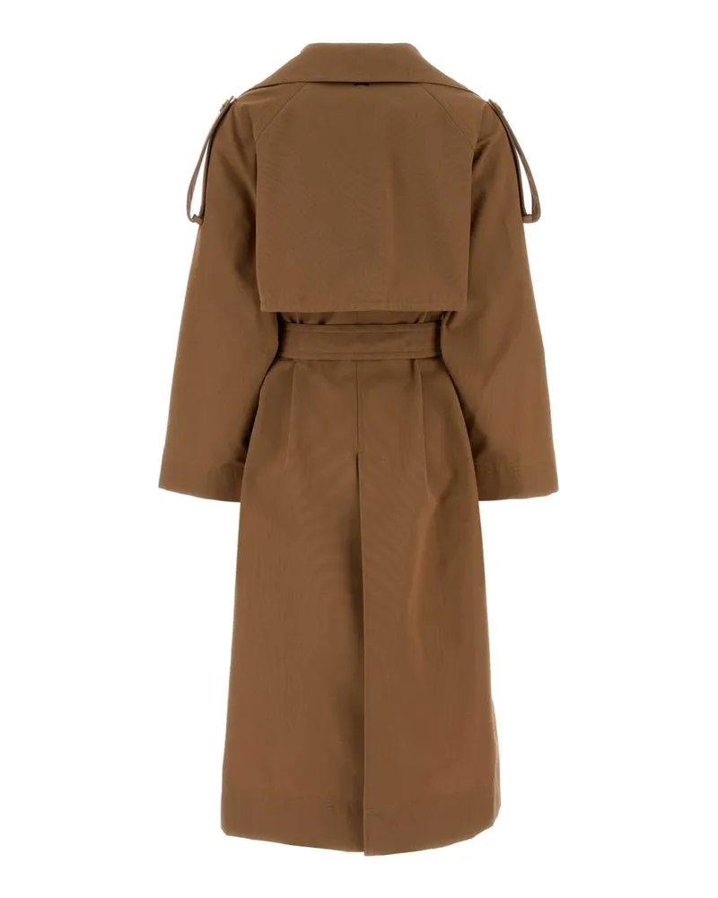 Herno Women's Brown Cotton Blend Trench Coat Cammello Exterior: Polyester Brown