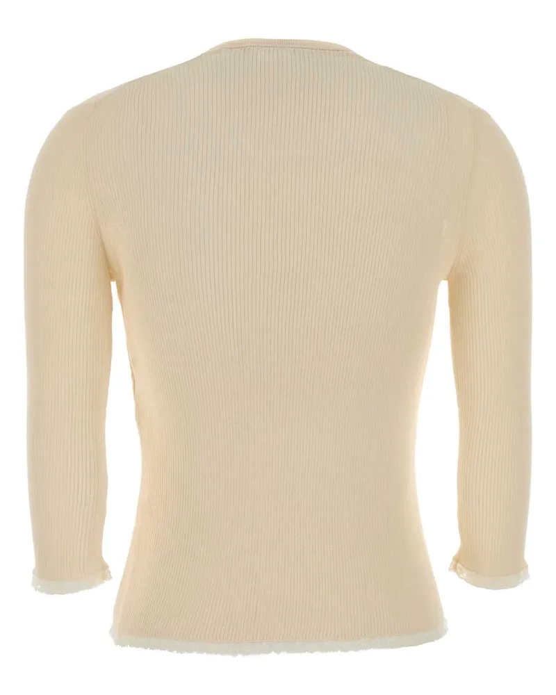 Gucci Women's Cream Cotton Cardigan Softwhitemix Exterior: Maglieria Beige