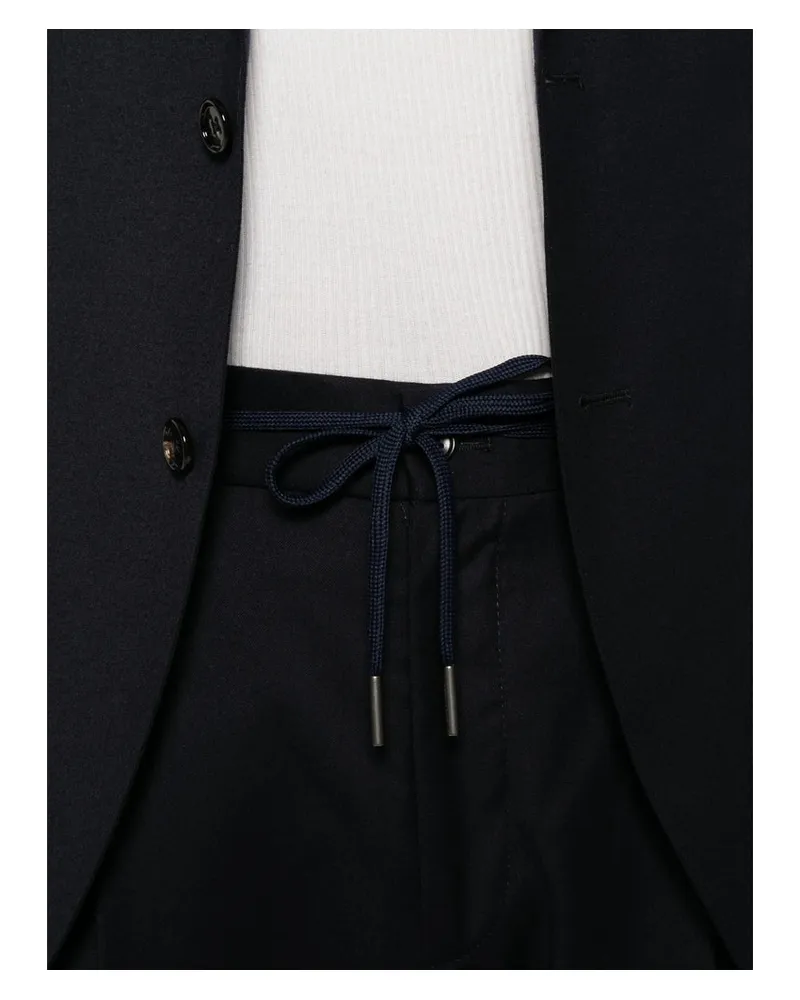 Tagliatore Virgin Wool Blend Pant Suit — Navy Navy