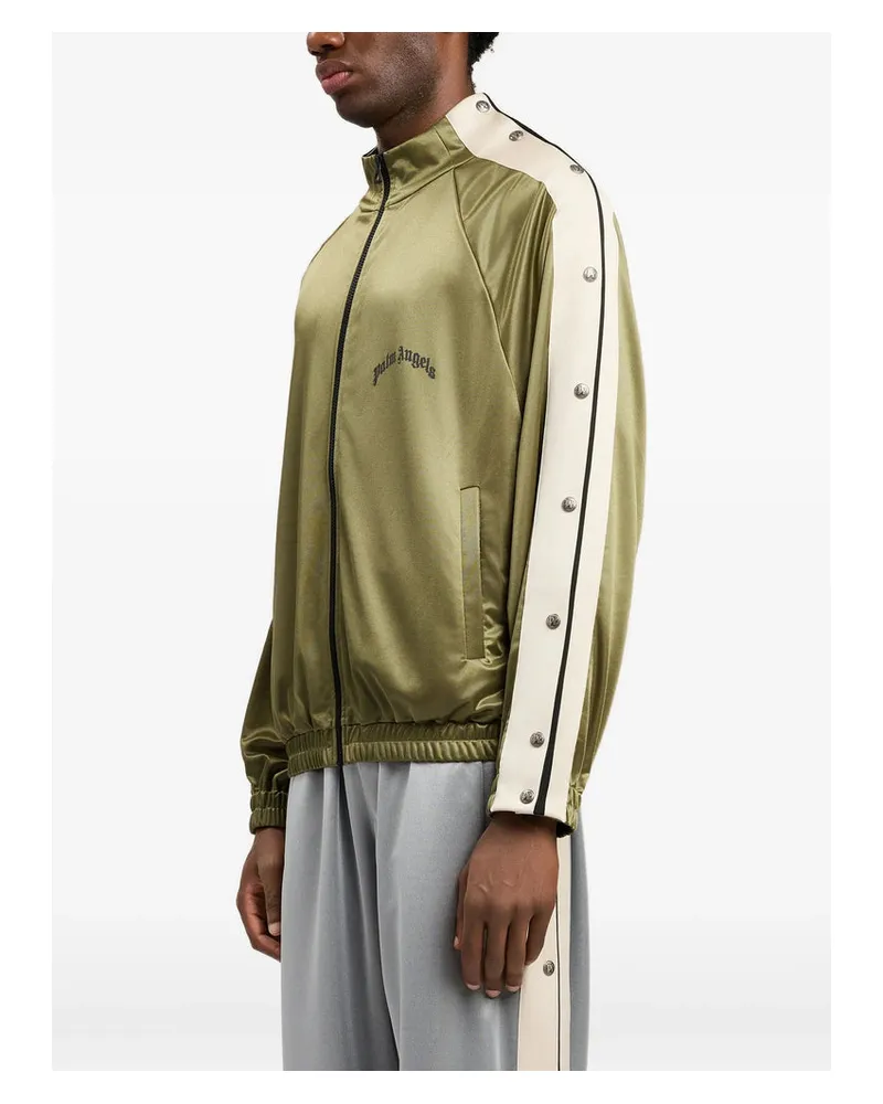 Palm Angels Studded Stripe Sweatshirt — Green Green