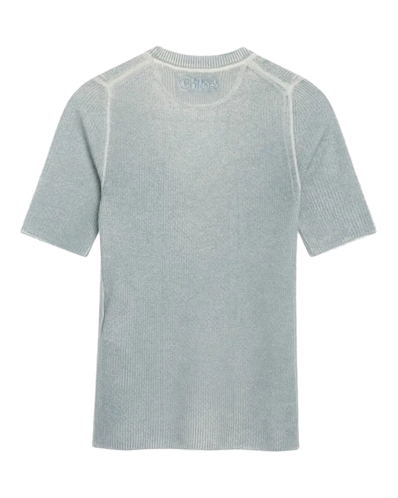 Chloé Women's Top Tricoté Côtelé Bleu Ciel Blue Blue