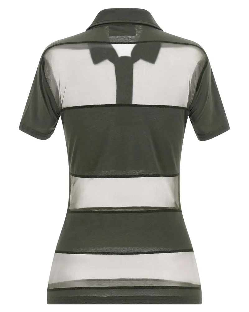 COPERNI Women's Bicolor Cotton Polo Shirt Green