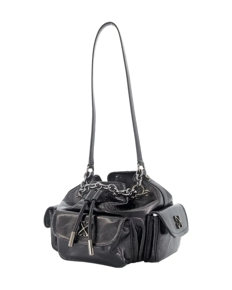OFF-WHITE Calfskin Leather Bucket Bag — Black Black
