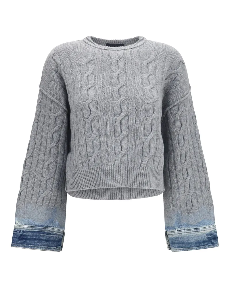 Haikure Women Crewneck Sweater Karine Pollock Merino Wool Blue Blue