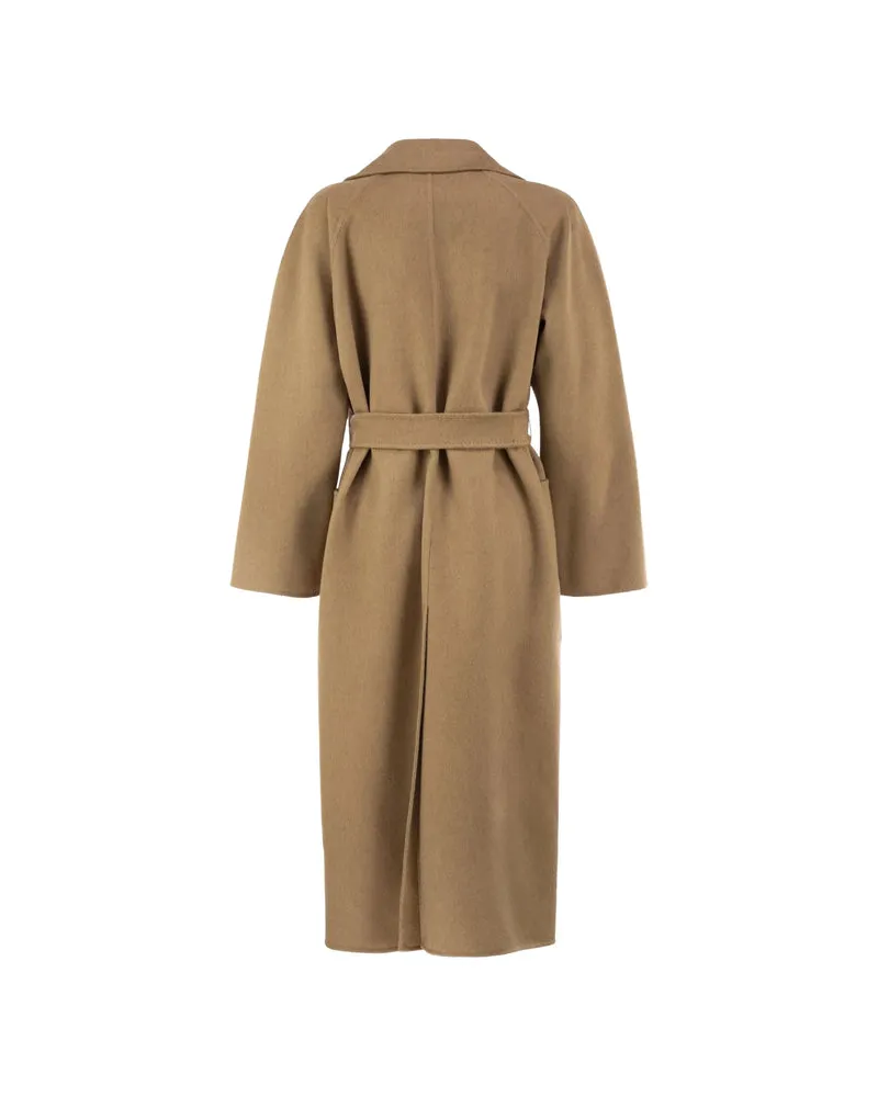 Max Mara Camel Hair with Belt Coat — Beige Beige