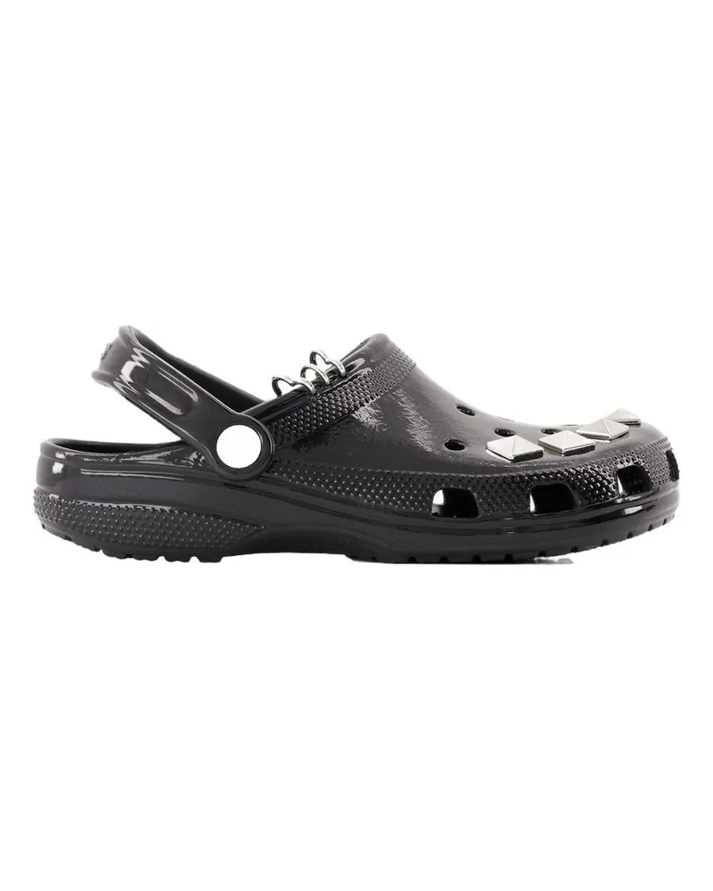 Crocs Women's Classic Studded Sandals -  Synthetic Black Shoes Flat-Shoes Black