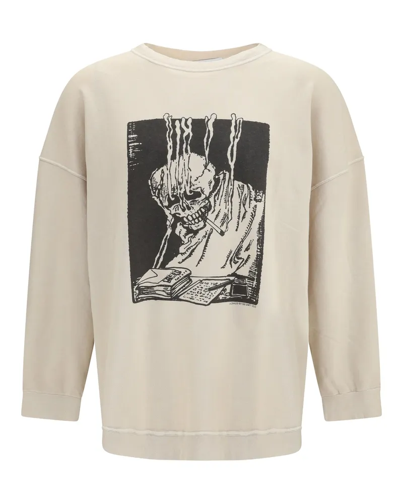 Our Legacy Men's Sweatshirt Angry Fan Mail Beige Multicolour Cotton Sweatshirts Sweater Beige