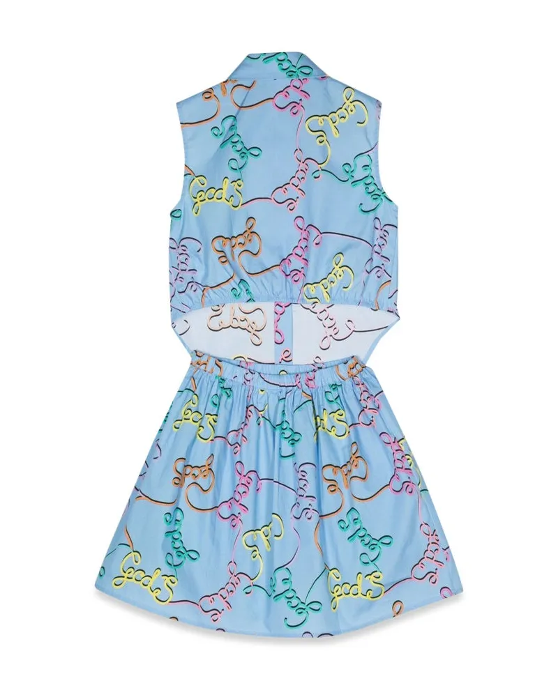 GCDS Cotton Two-Piece Blouse and Skirt Set — Multicolor Multicolor