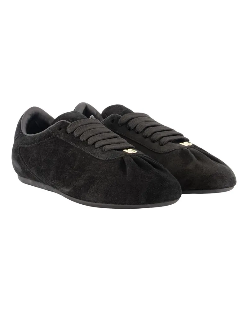 Dolce & Gabbana Women's Ballet Sneakers -  Leather Black Calfskin Shoes Black