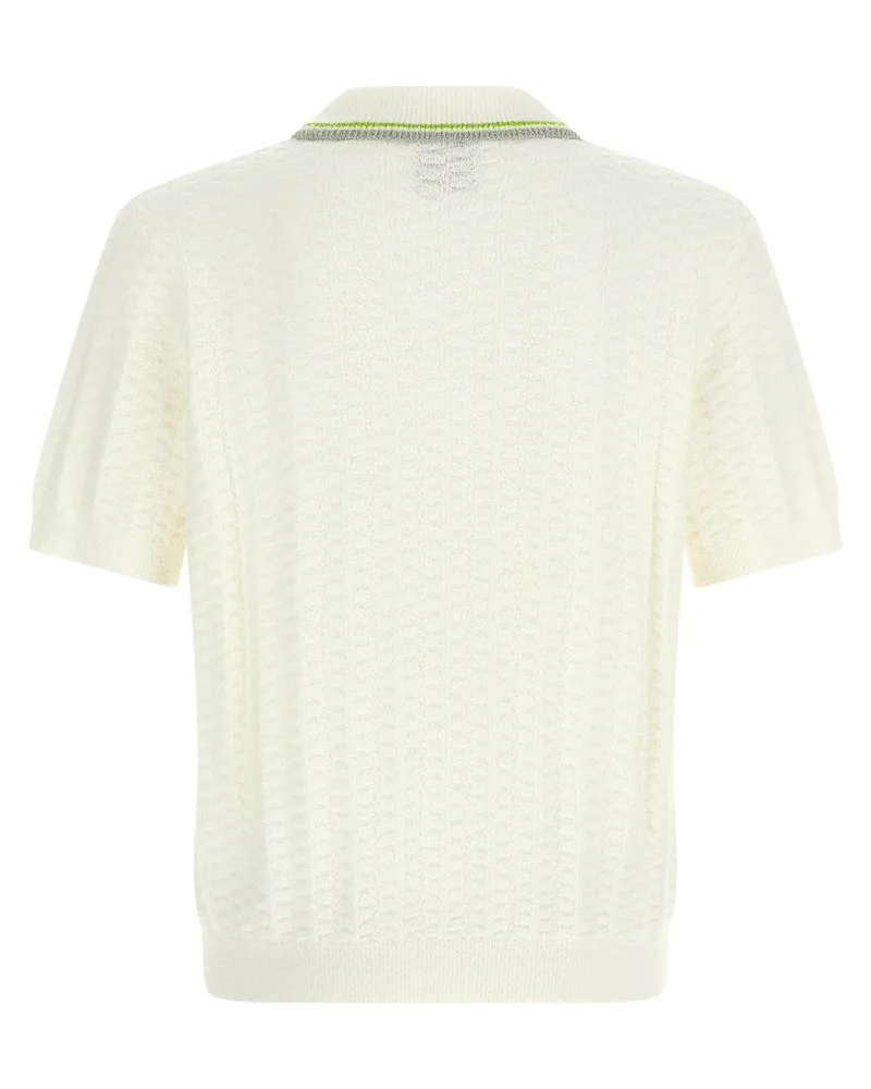 Casablanca Paris Tennis Bouclé Polo — Cream Cream