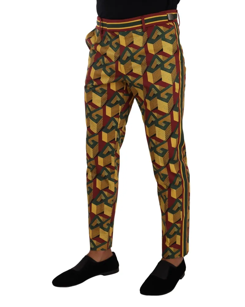 Dolce & Gabbana Men's Logo-Print Cotton Trousers Multicolor Elastane Multicolor