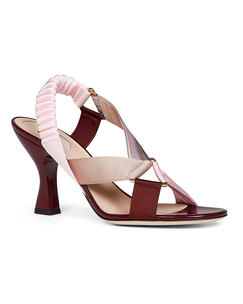 Fendi Women's Sandals Colibrì Iconic Burgundy Leather Multicolour Viscose Burgundy