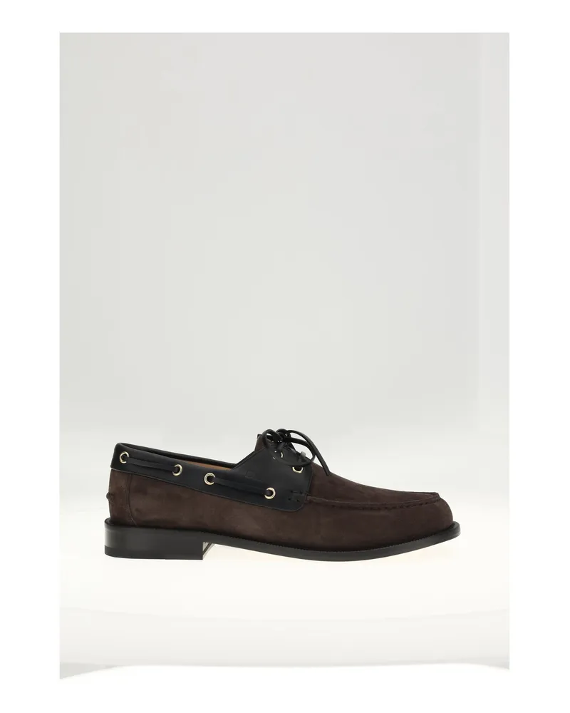 Dior Men's Boat Shoes Arcie Brown-Black Loafers Brown/black Brown
