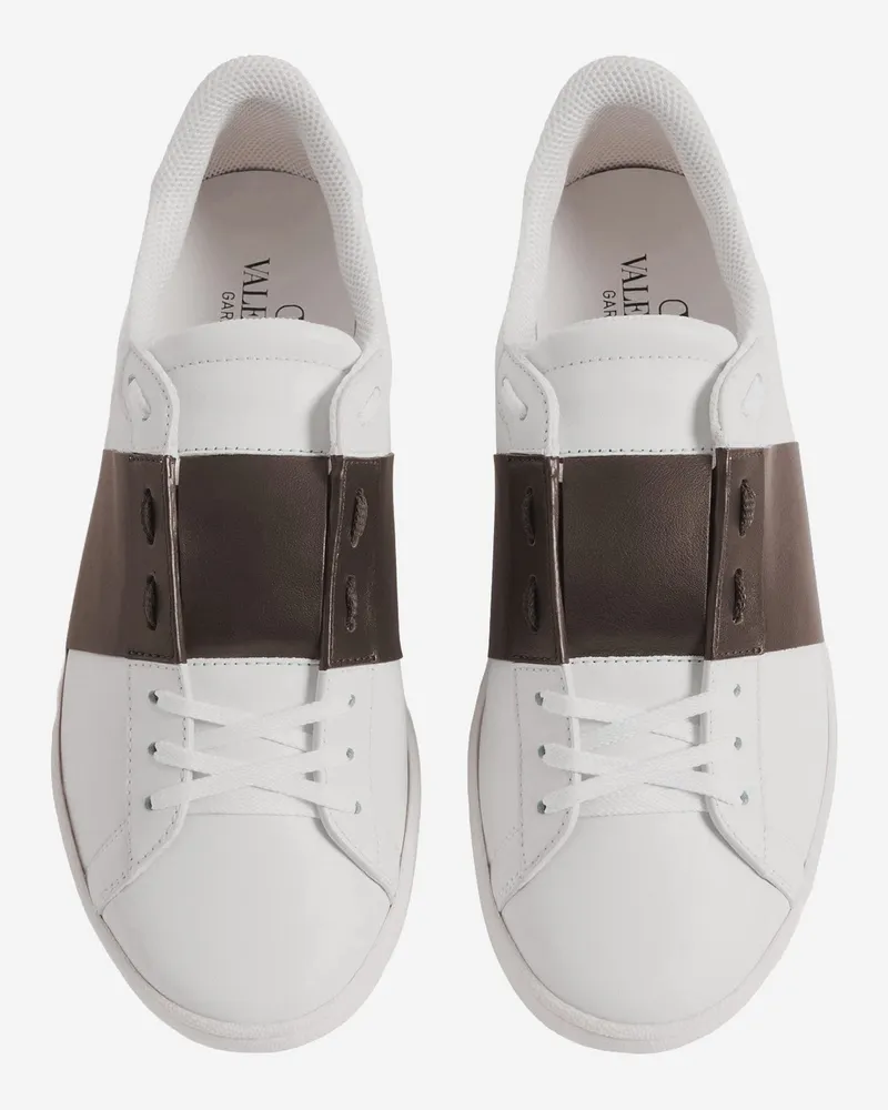 Valentino Garavani Men's Sneakers Royco Leather Brown Trainers White