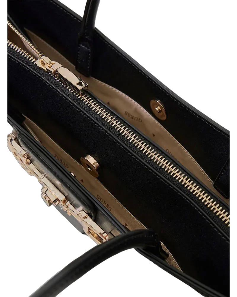 Guess Women's Tote Black Polyurethane Tote-bags Black