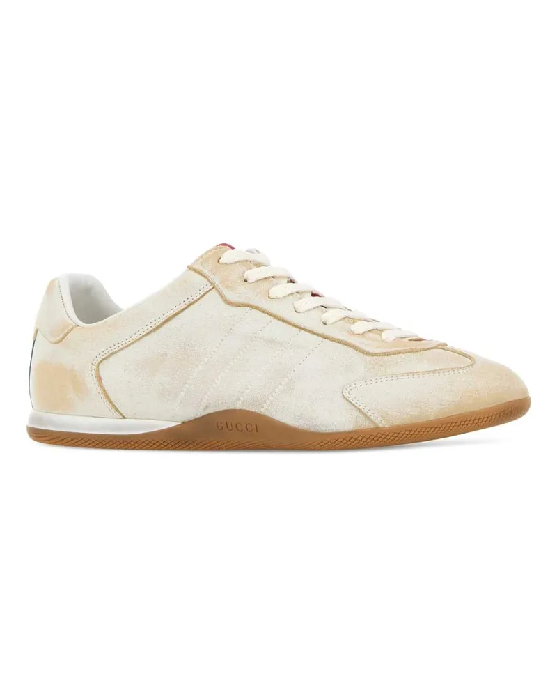 Gucci Women's Ivory Leather  Shift Sneakers Whitevrvvrv White