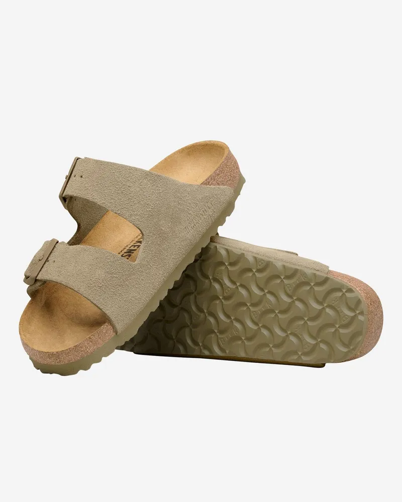 Birkenstock Unisex Suede Sandals Khaki Leather Khaki