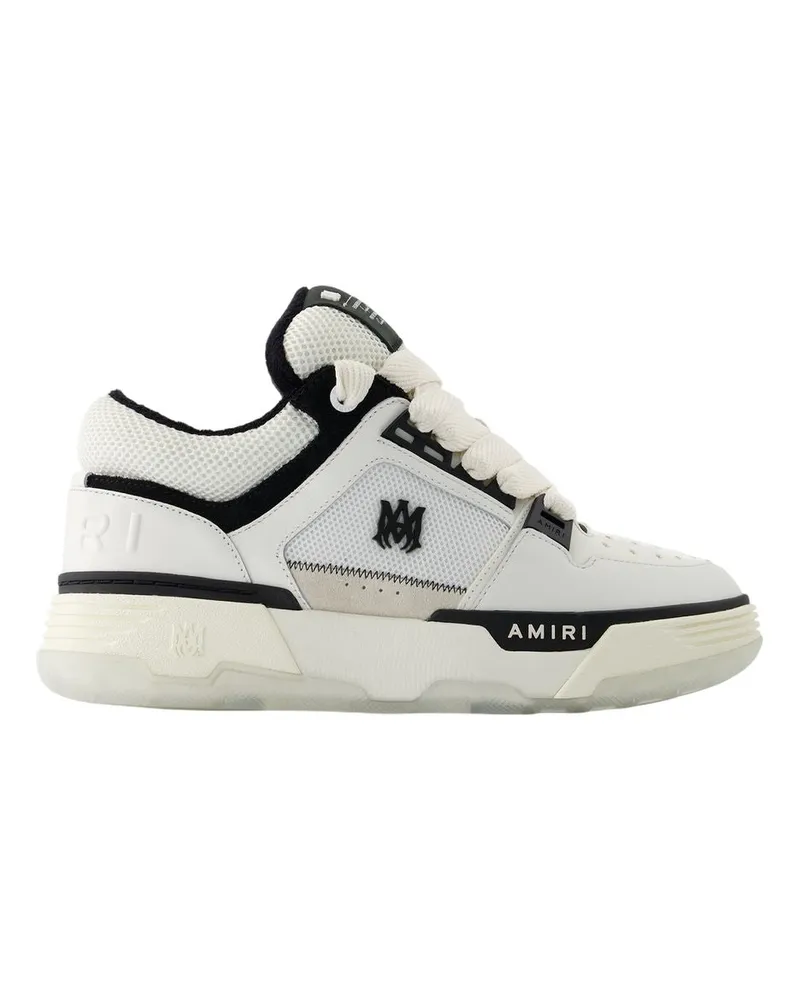 Amiri Men's Ma-1 Sneakers -  Leather White-Black Calfskin Shoes White