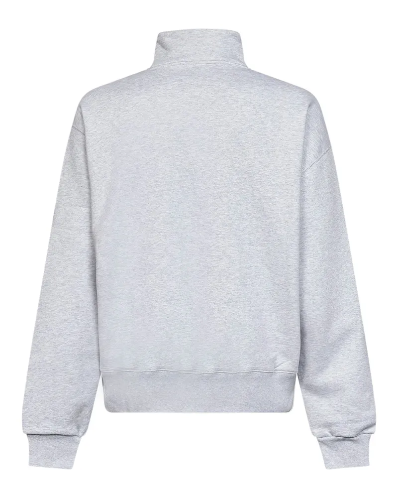 Jacquemus Men Zipped Rollneck Sweatshirt The Gros Grain Grey Cotton Sweatshirts Sweater Gray