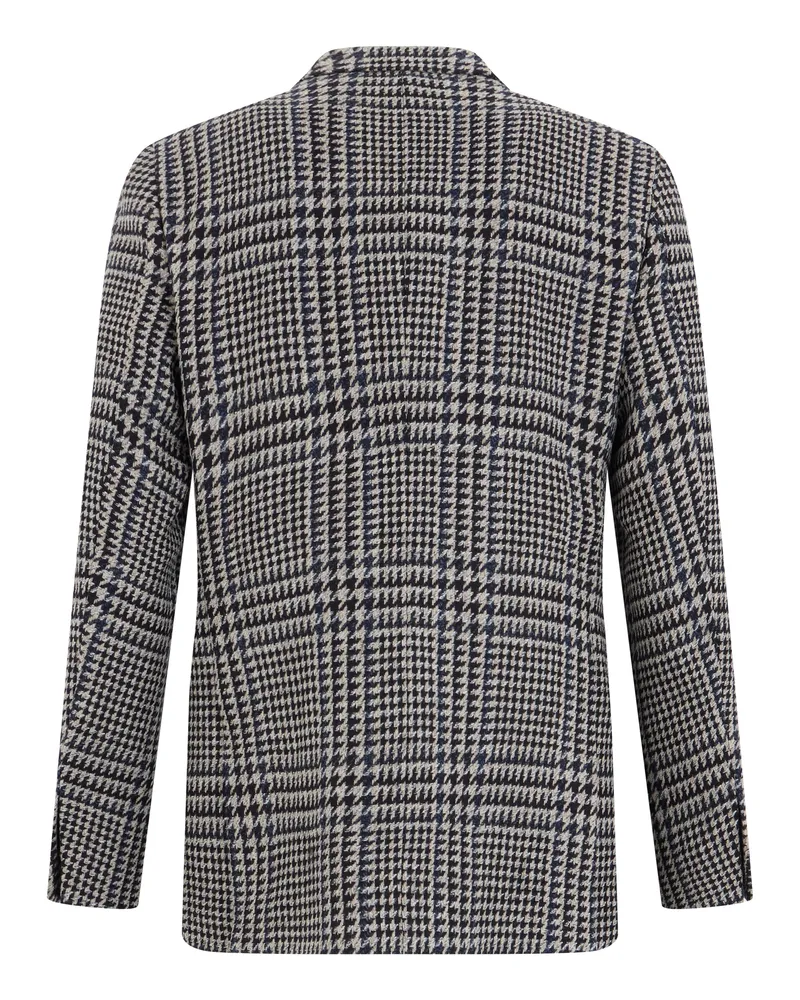 Slowear Virgin Wool Houndstooth Blazer — Navy 