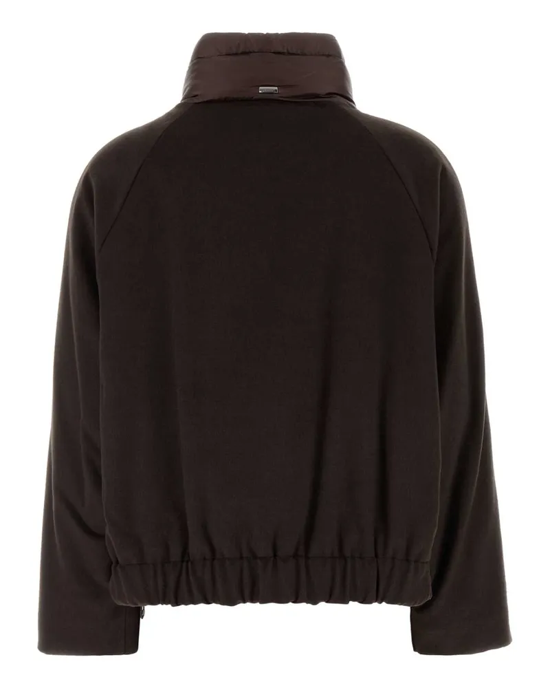 Herno Women's Tricot Down Jacket Brown Exterior Polyester Modal Brown