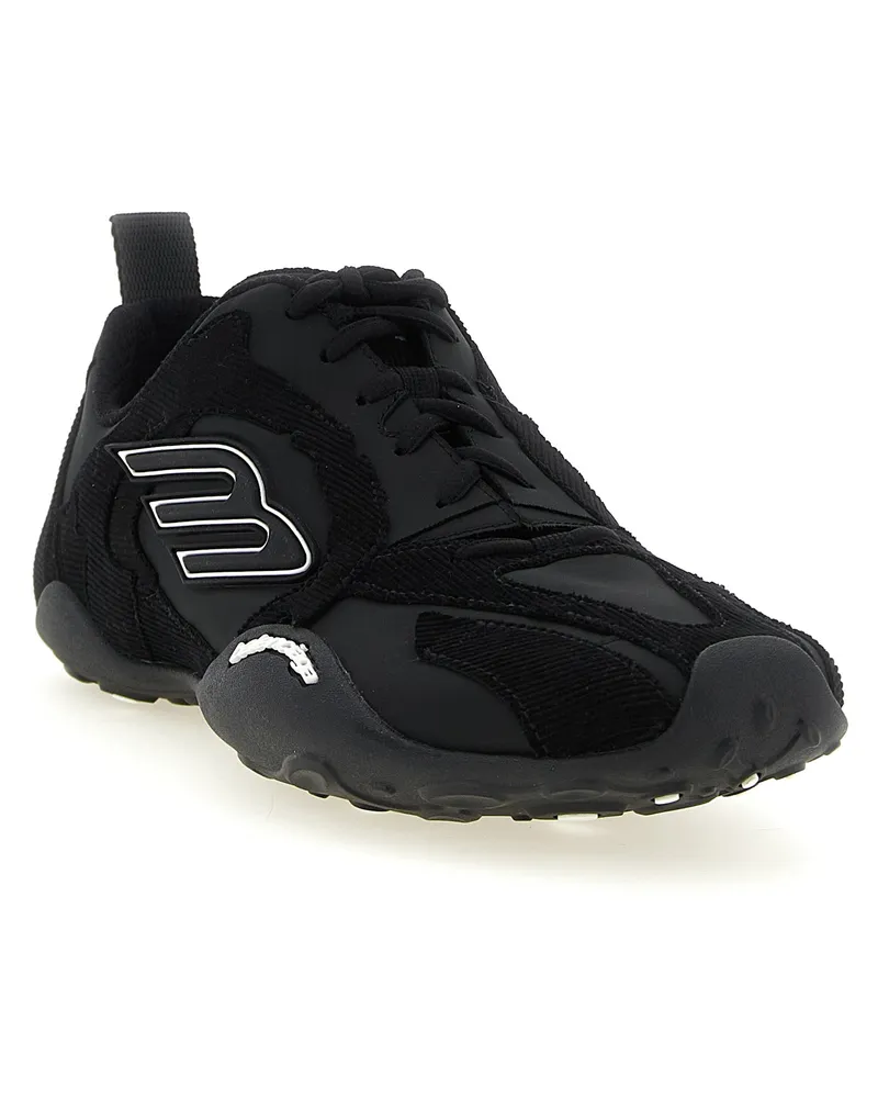 Balenciaga Men's Black Polyester Athletic Sneakers Black