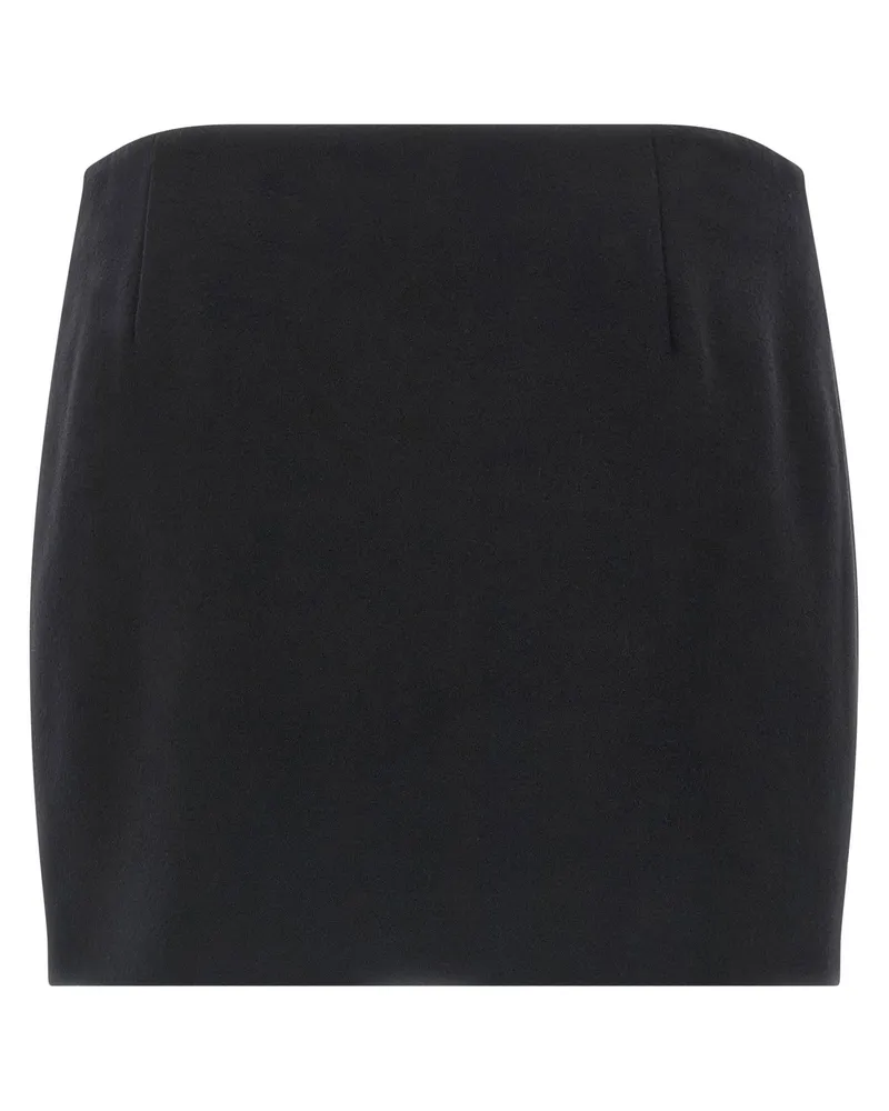 Ferragamo Wool and Cashmere Mini Skirt — Black Black